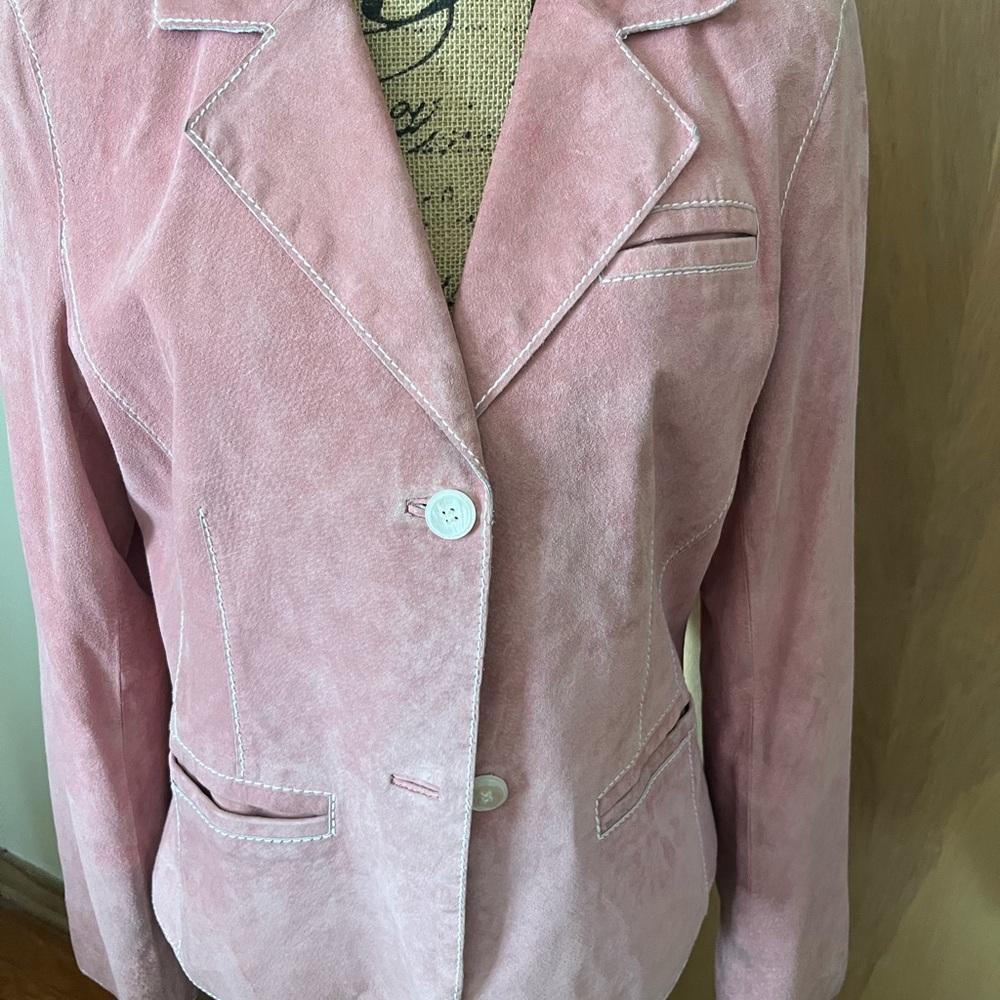 VINTAGE Dalia Blush Suede Jacket and Pants Set